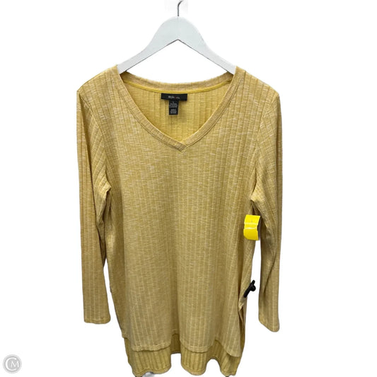 Top Long Sleeve By Style And Company In Yellow, Size: L