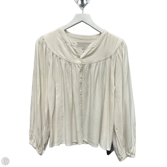 Blouse Long Sleeve By A New Day In White, Size: M