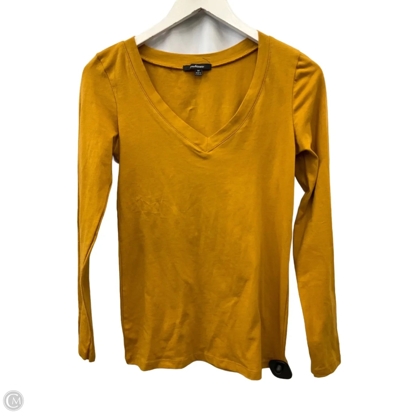Top Long Sleeve Basic By Ambiance Apparel In Yellow, Size: M