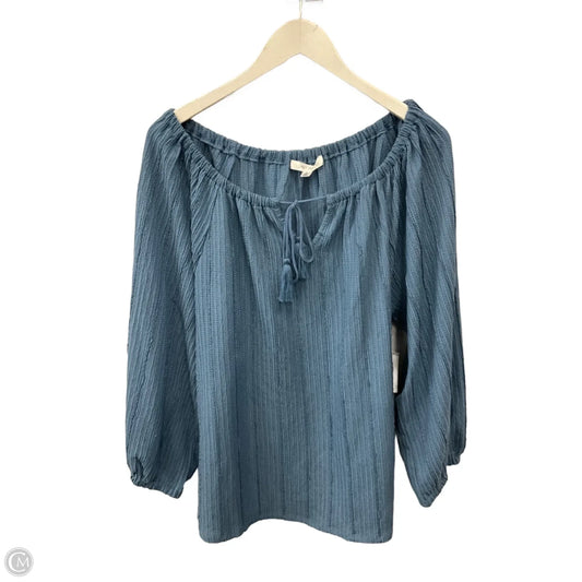 Top Long Sleeve By Daily Thread In Blue, Size: 1x