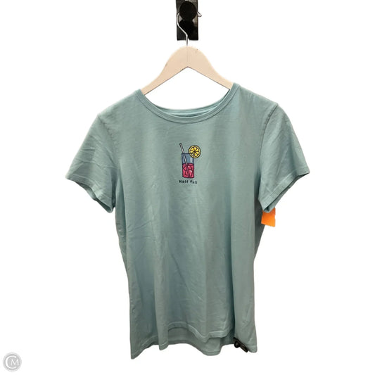 Top Short Sleeve By Life Is Good In Blue, Size: L