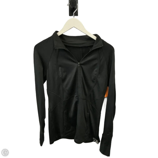 Athletic Top Long Sleeve Collar By Clothes Mentor In Black, Size: S