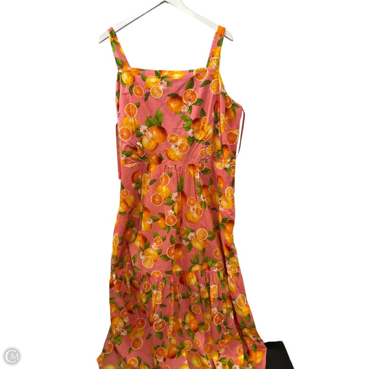 Dress Casual Maxi By Talbots In Orange & Pink, Size: 2x