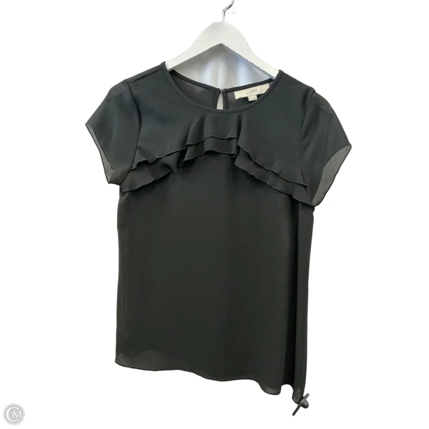Blouse Short Sleeve By Loft In Black, Size: Sp