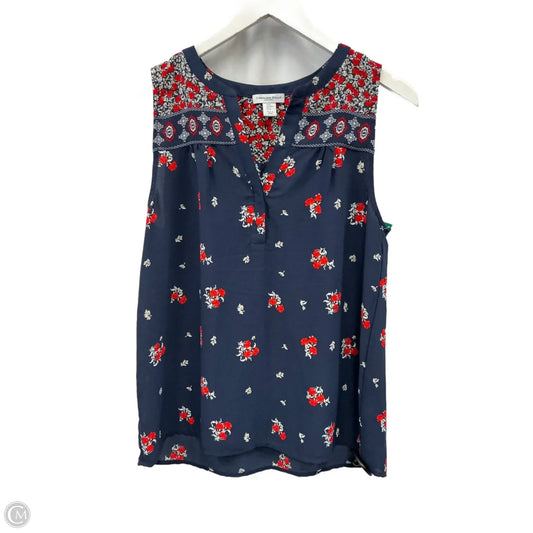 Blouse Sleeveless By Carolina Belle In Navy, Size: M