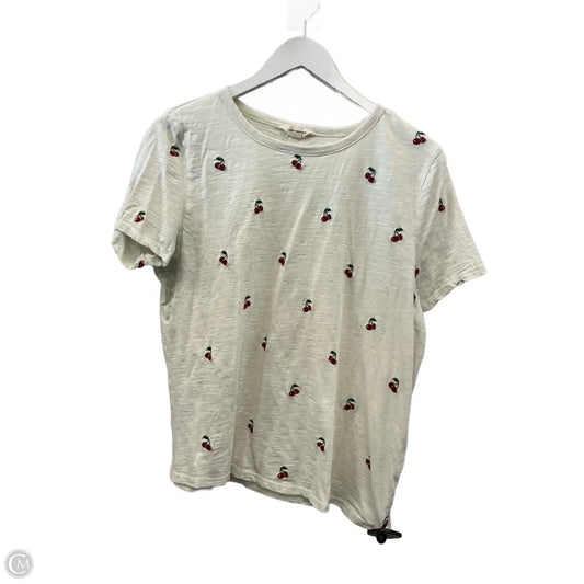 Top Short Sleeve By Lucky Brand In Cream, Size: L