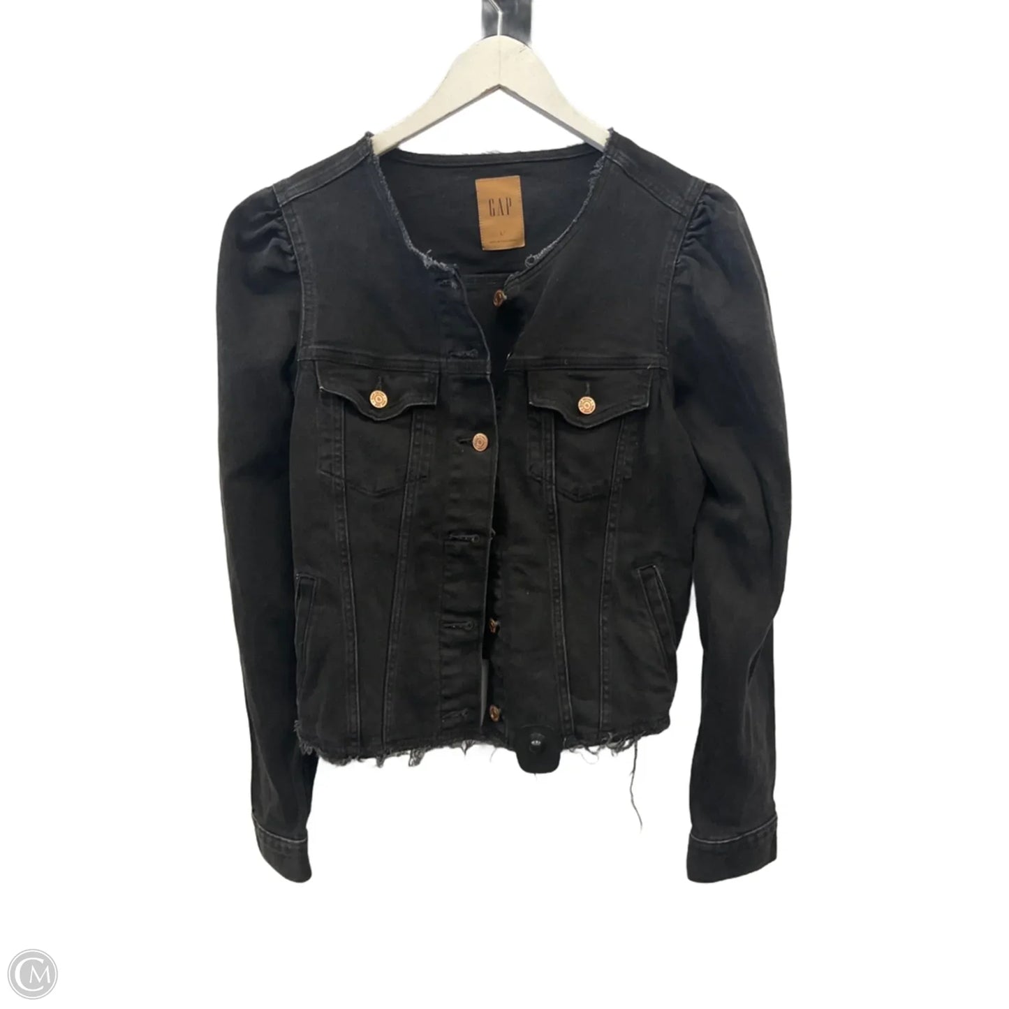 Jacket Denim By Gap In Black Denim, Size: L