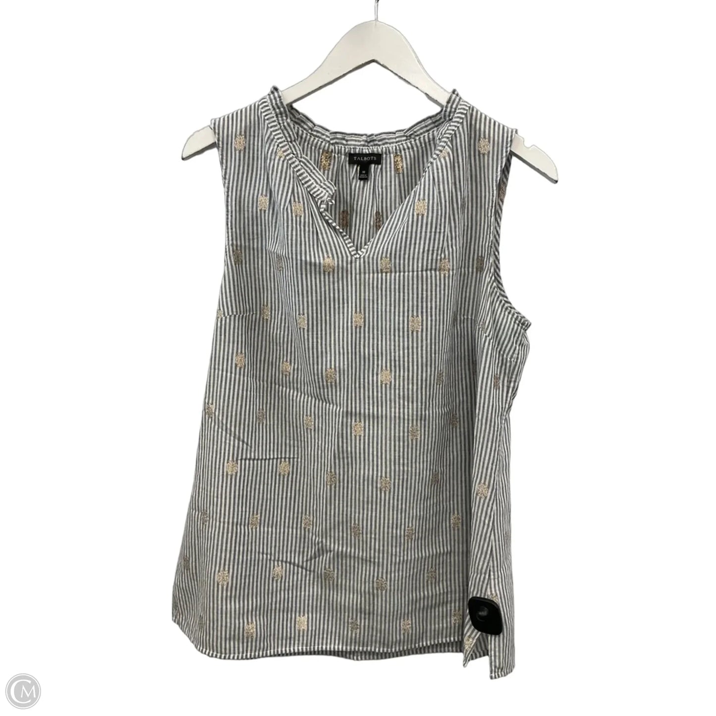Top Sleeveless By Talbots In Striped Pattern, Size: M