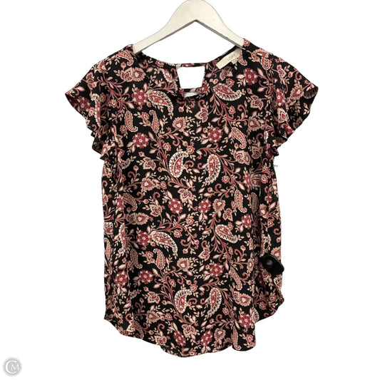 Top Short Sleeve By Loft In Black, Size: S