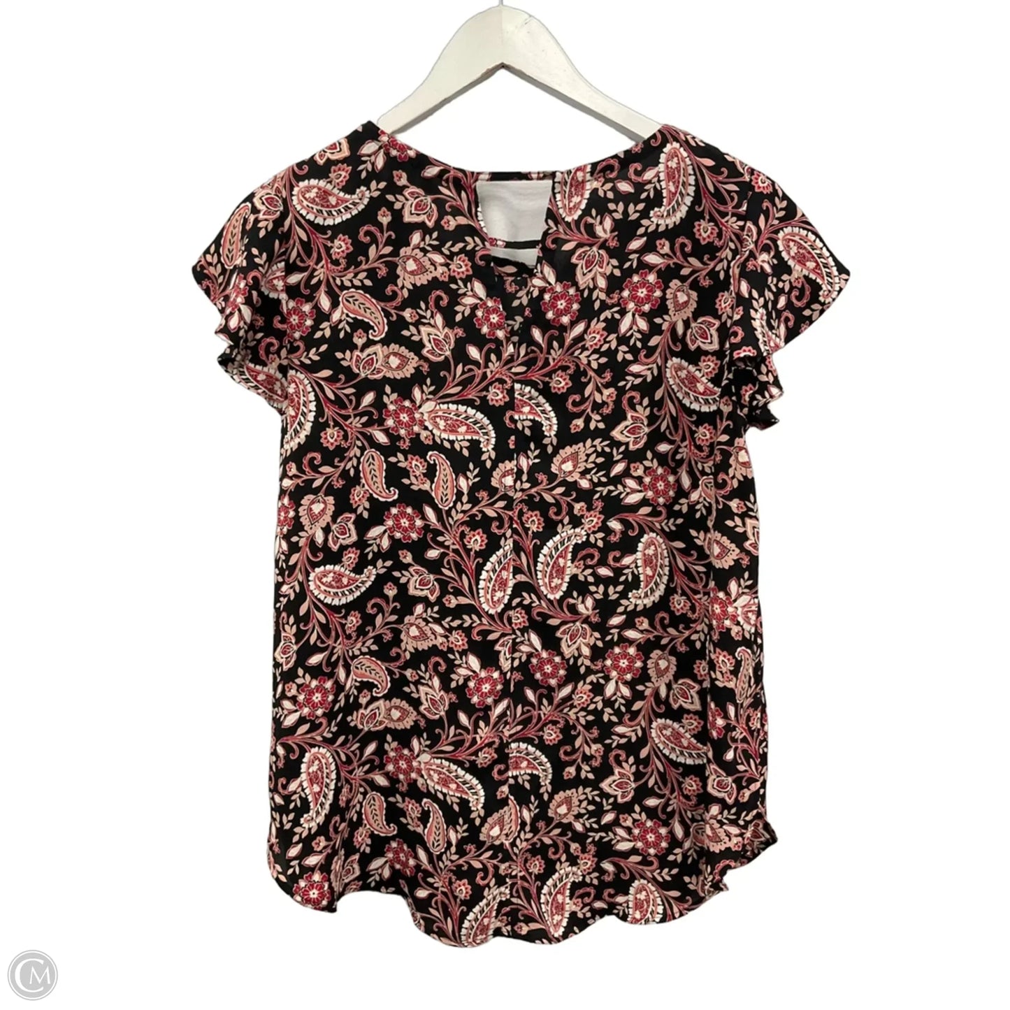 Top Short Sleeve By Loft In Black, Size: S