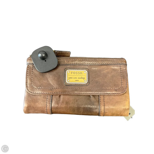 Wallet Leather By Fossil, Size: Medium