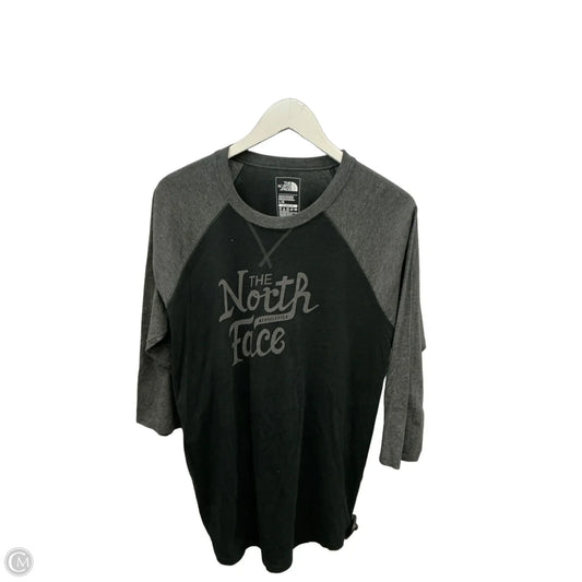 Top 3/4 Sleeve By The North Face In Black & Grey, Size: L