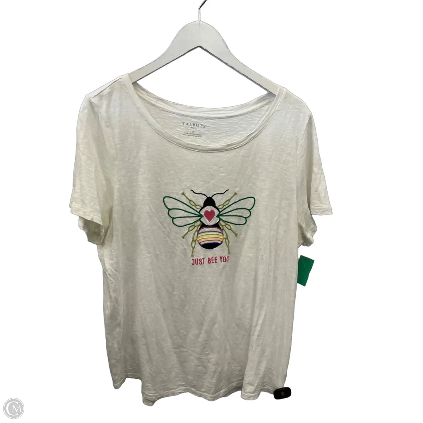 Top Short Sleeve By Talbots In White, Size: 1x