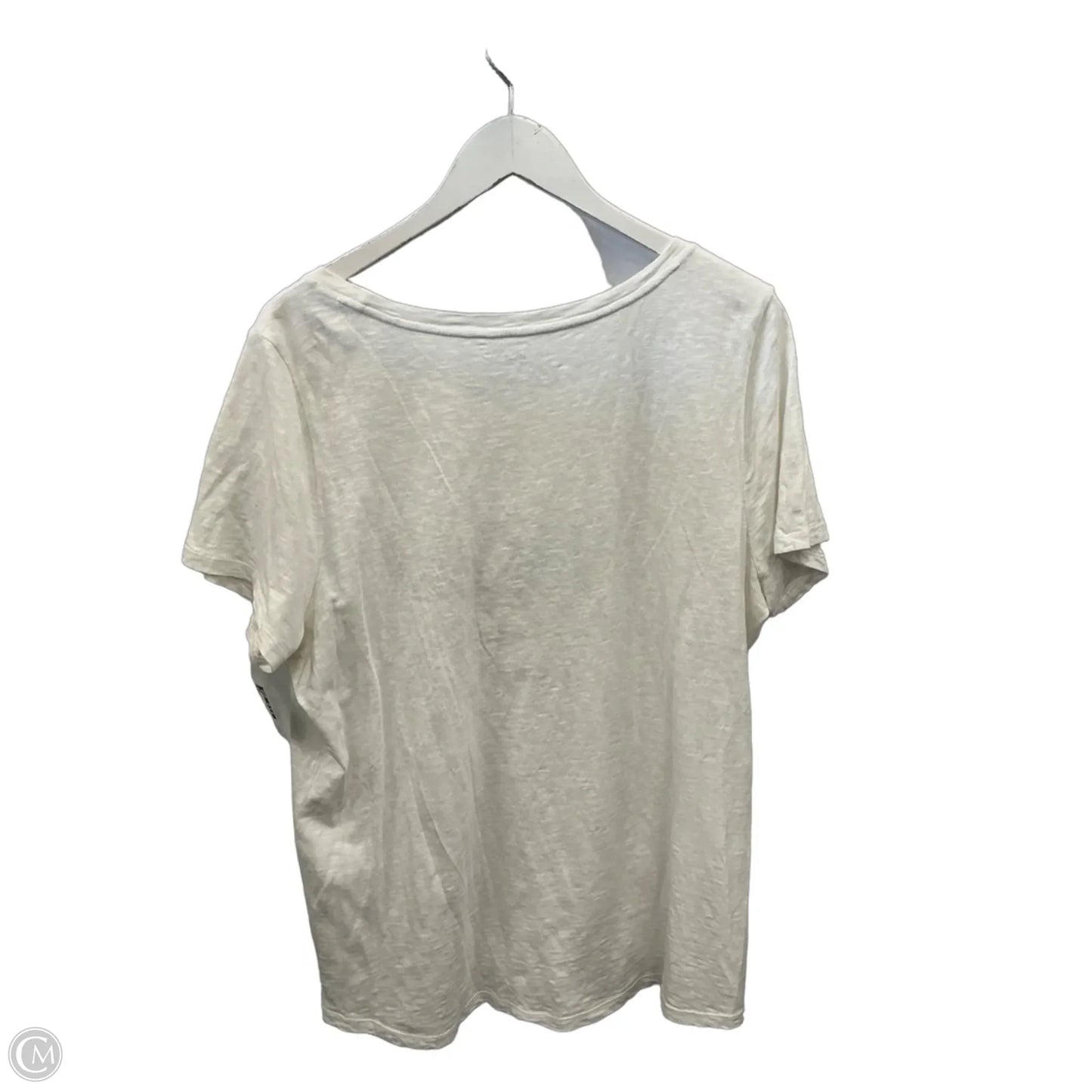 Top Short Sleeve By Talbots In White, Size: 1x