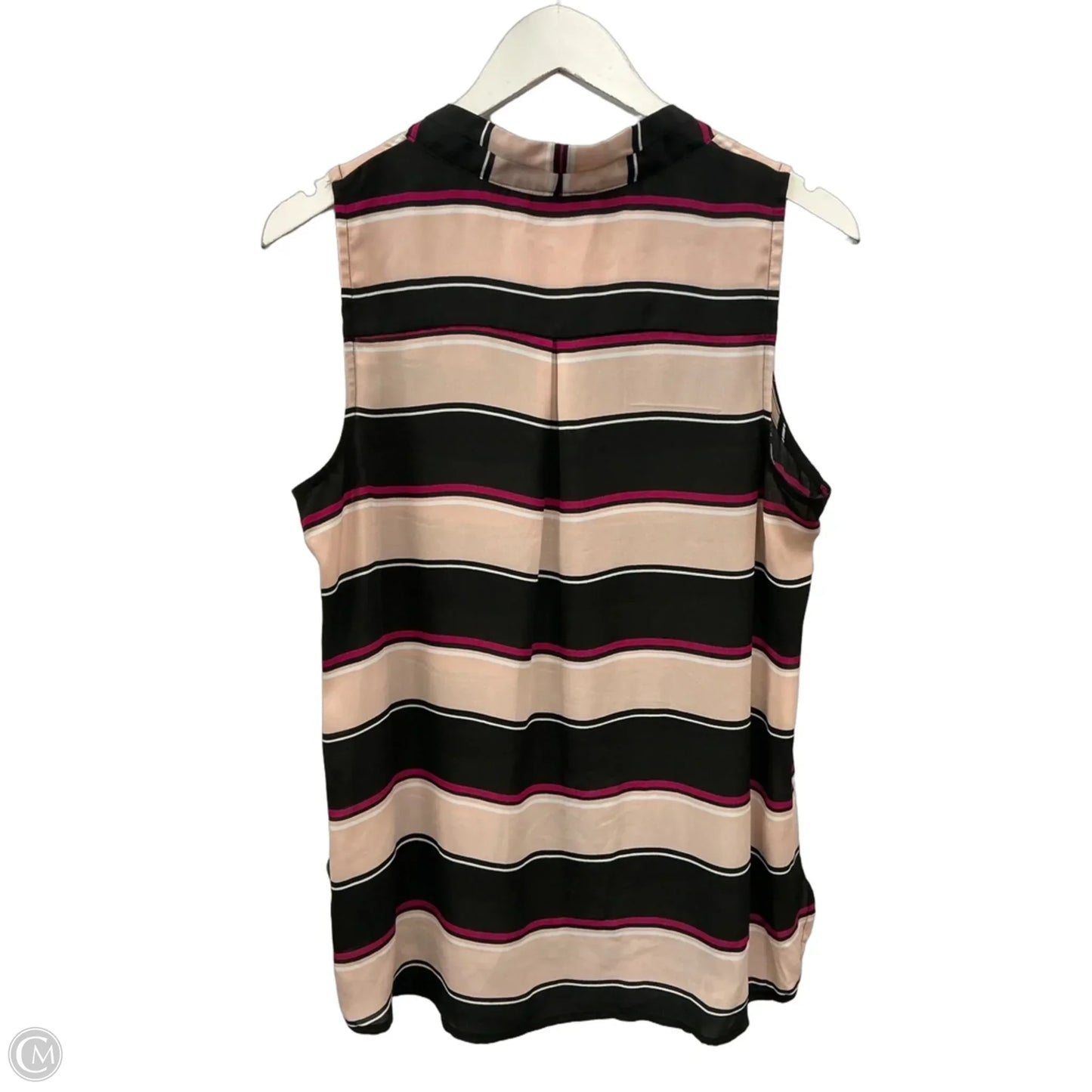 Top Sleeveless By Apt 9 In Black & Pink, Size: L