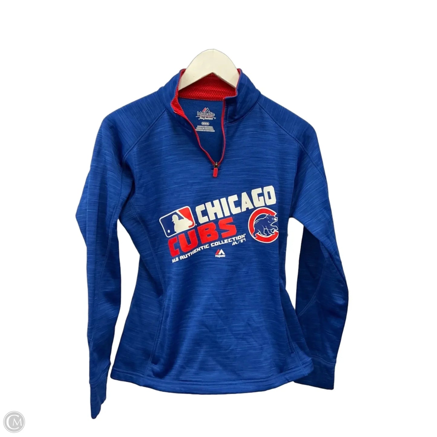 Athletic Sweatshirt Collar By Majestic In Blue, Size: M