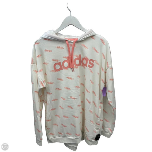 Sweatshirt Hoodie By Adidas In White, Size: L