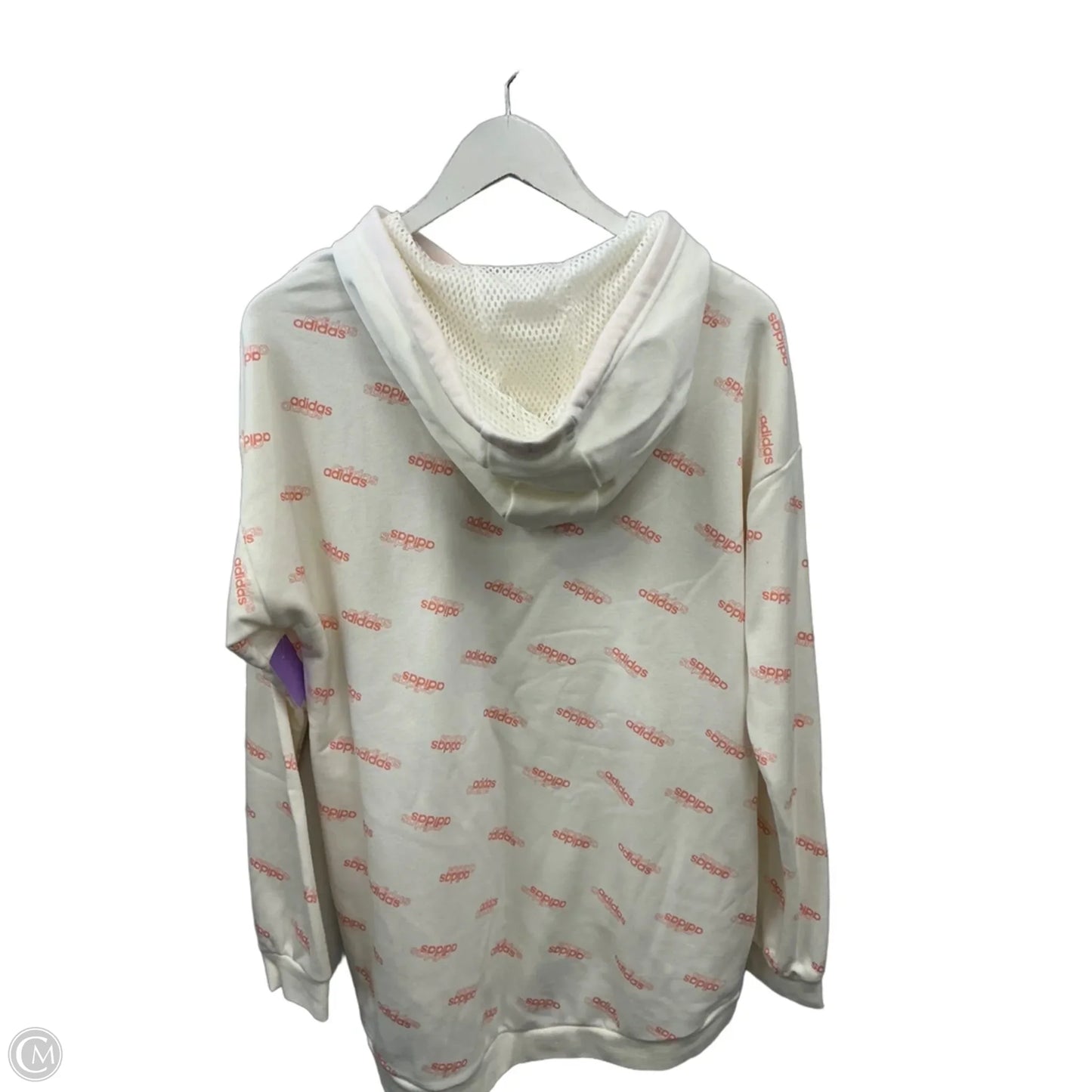 Sweatshirt Hoodie By Adidas In White, Size: L