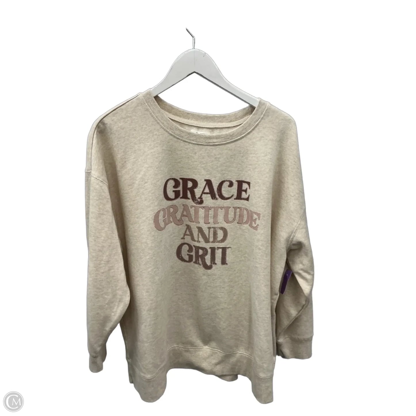 Sweatshirt Crewneck By Maurices In Beige, Size: 2x