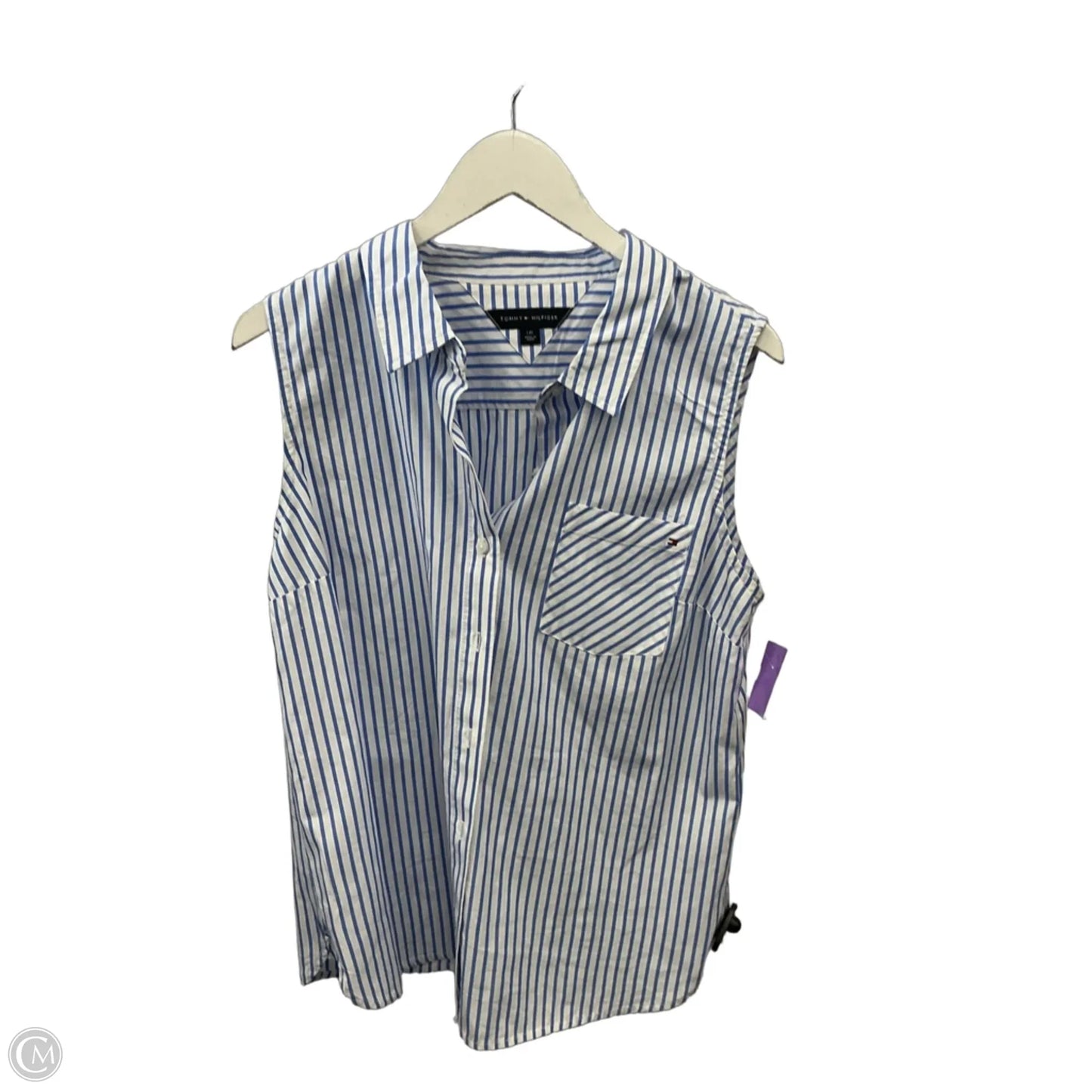 Top Sleeveless By Tommy Hilfiger In Blue, Size: L