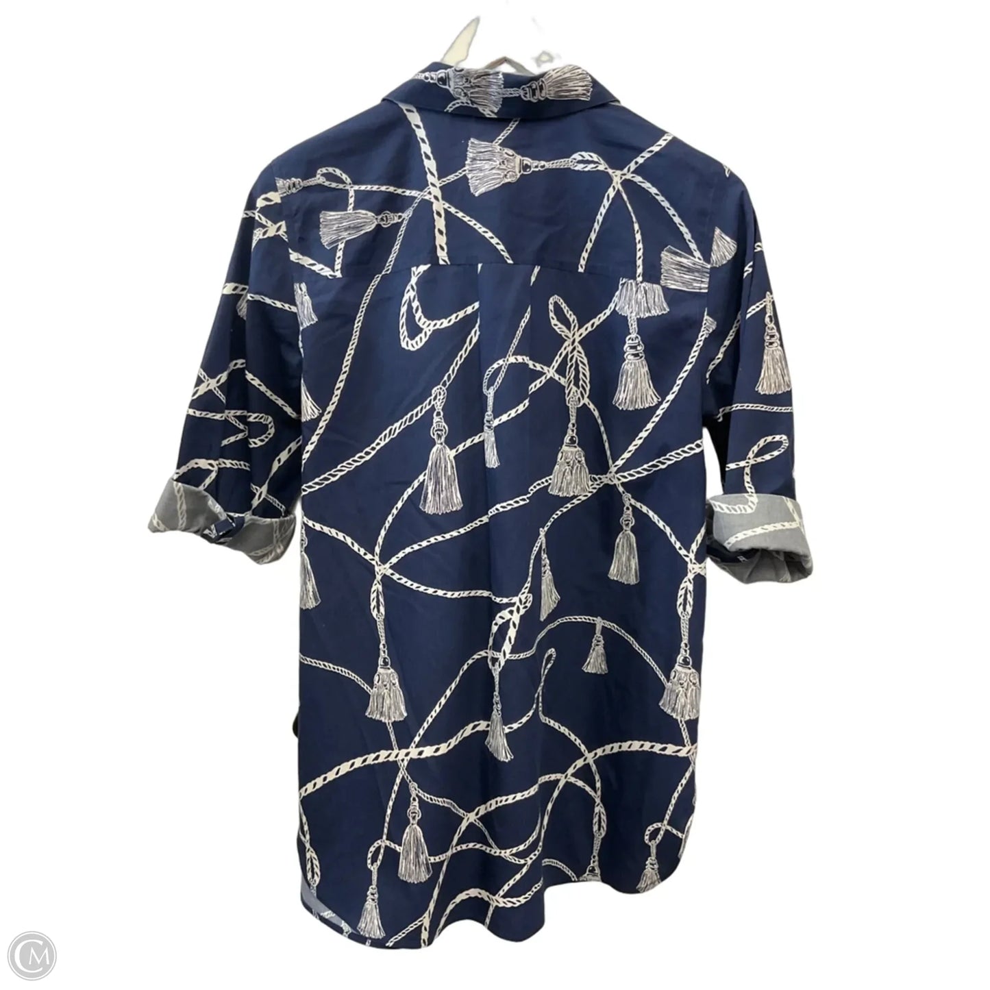 Top Short Sleeve By Chicos In Navy, Size: M