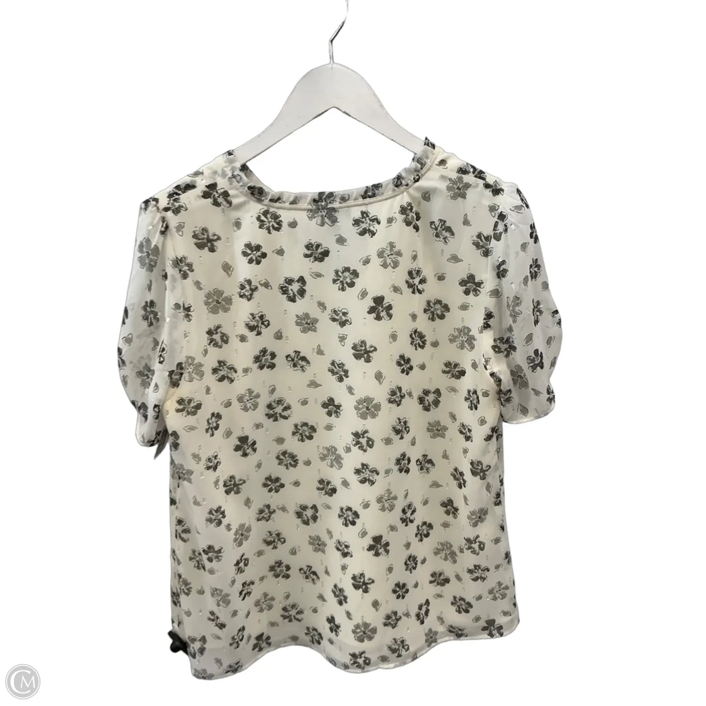 Blouse Short Sleeve By Talbots In Cream, Size: M