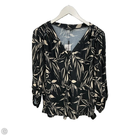 Top 3/4 Sleeve By Cable And Gauge In Black, Size: M