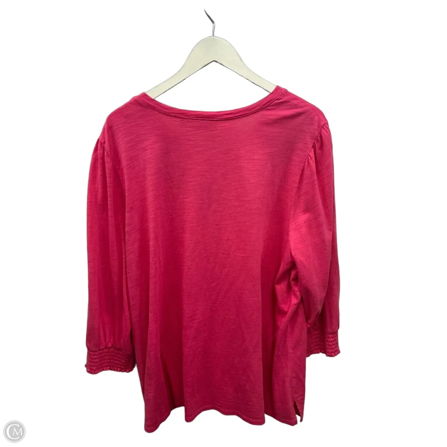 Top 3/4 Sleeve By Quaker Factory In Pink, Size: 2x