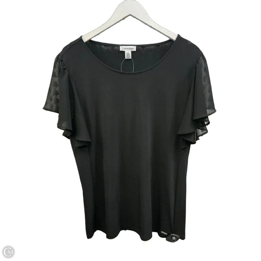 Top Short Sleeve By Calvin Klein In Black, Size: L