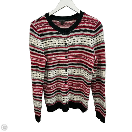 Sweater Cardigan By Talbots In Black & Red, Size: M