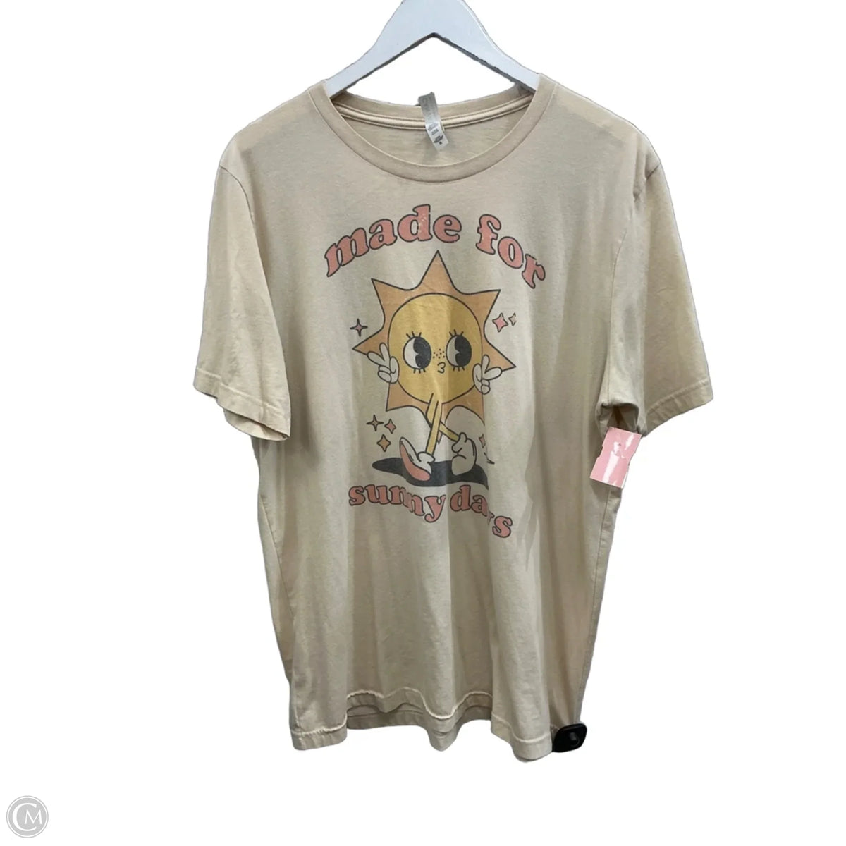 Top Short Sleeve By Canvas In Cream, Size: Xl