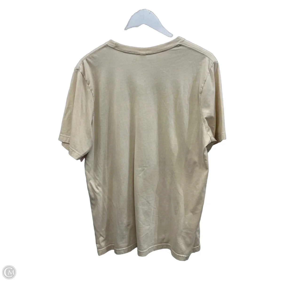 Top Short Sleeve By Canvas In Cream, Size: Xl