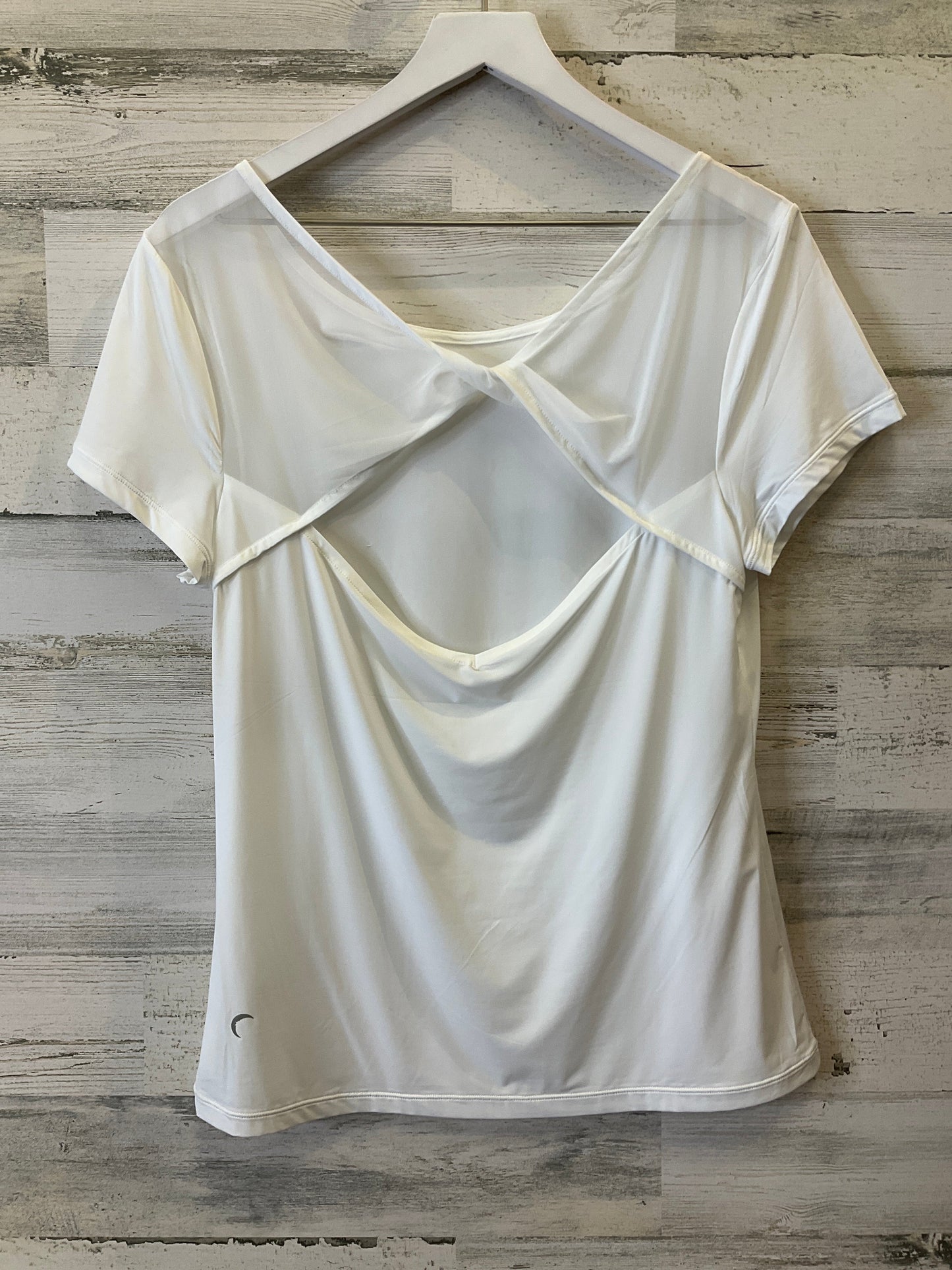 White Athletic Top Short Sleeve Zyia, Size L
