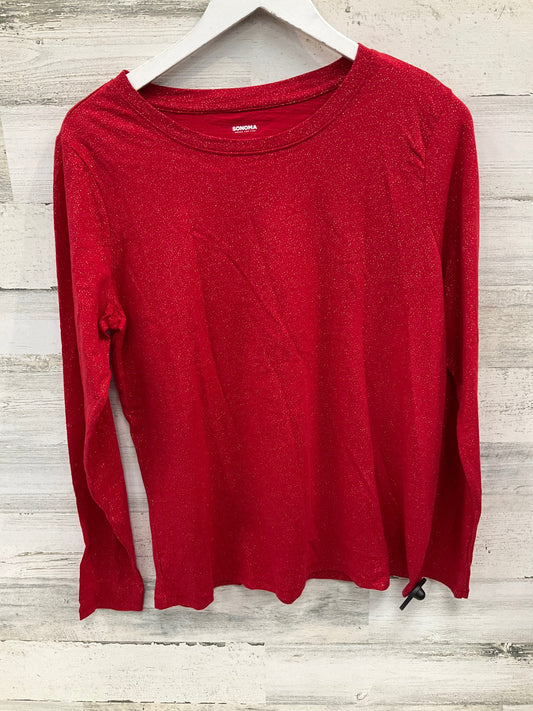 Top Long Sleeve By Sonoma In Red, Size: M