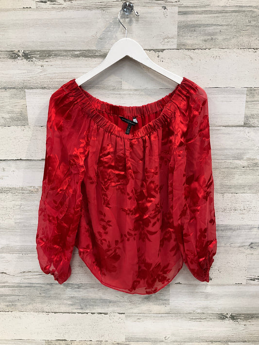 Top 3/4 Sleeve By White House Black Market In Red, Size: S