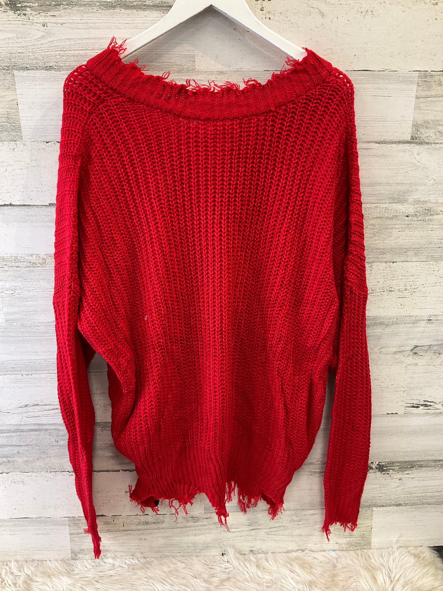 Sweater By Main Strip In Red, Size: 3x