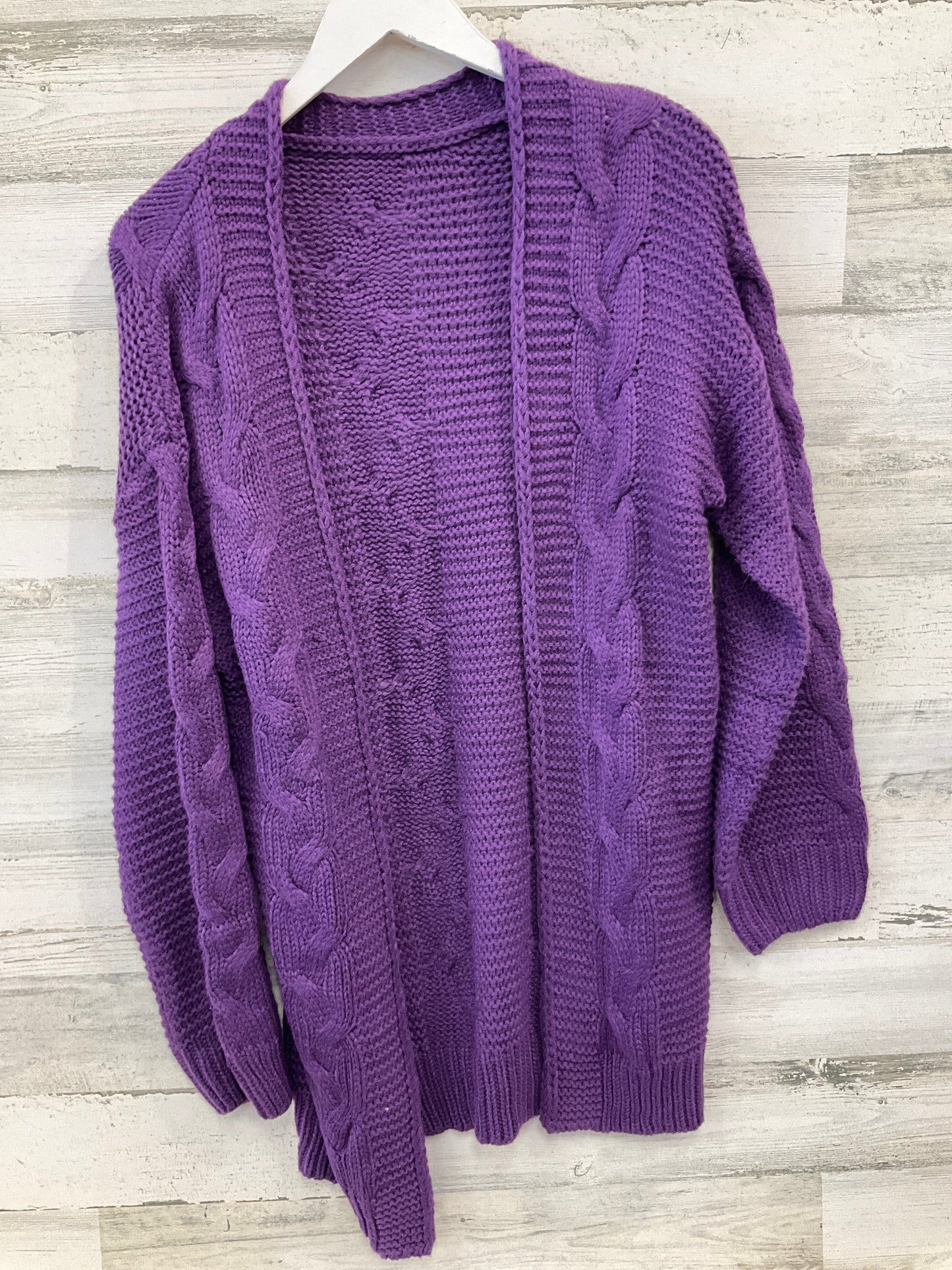 Sweater Cardigan By Clothes Mentor In Purple, Size: S