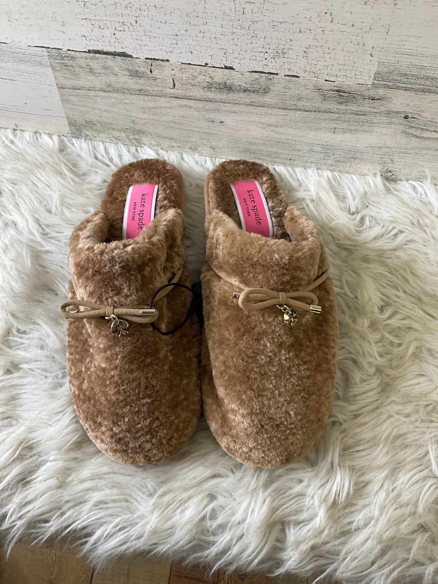 Slippers Designer By Kate Spade In Brown