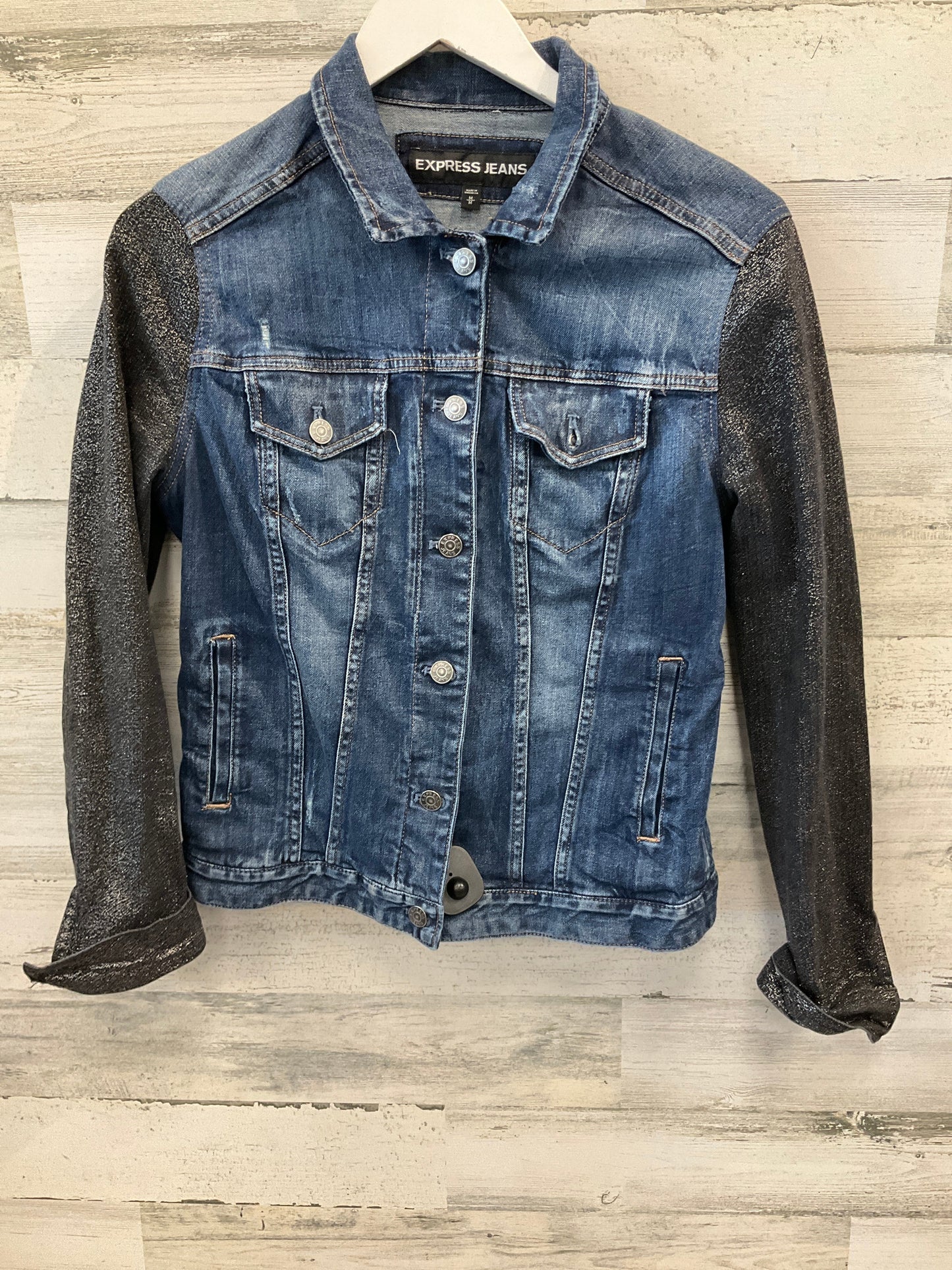 Jacket Denim By Express In Blue Denim, Size: M