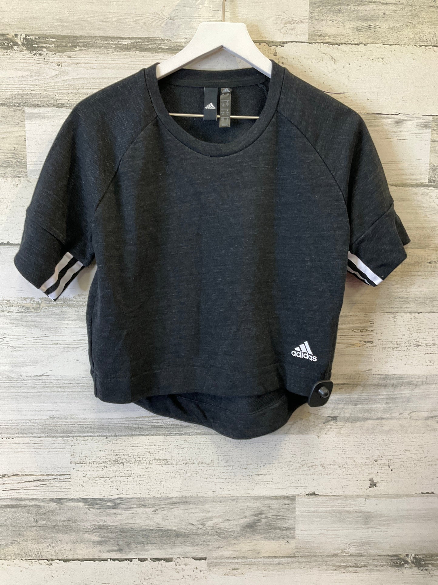 Black Athletic Top Short Sleeve Adidas, Size S