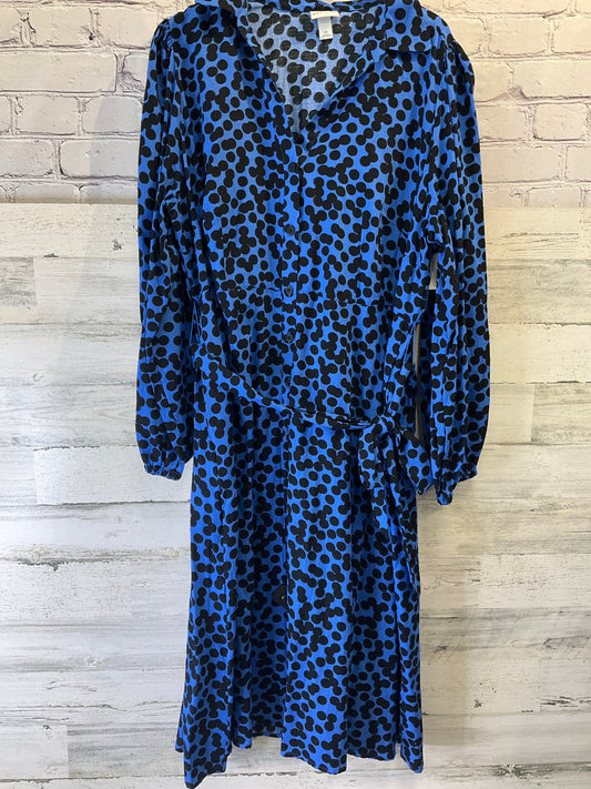 Blue Dress Casual Midi Ava & Viv, Size 2x