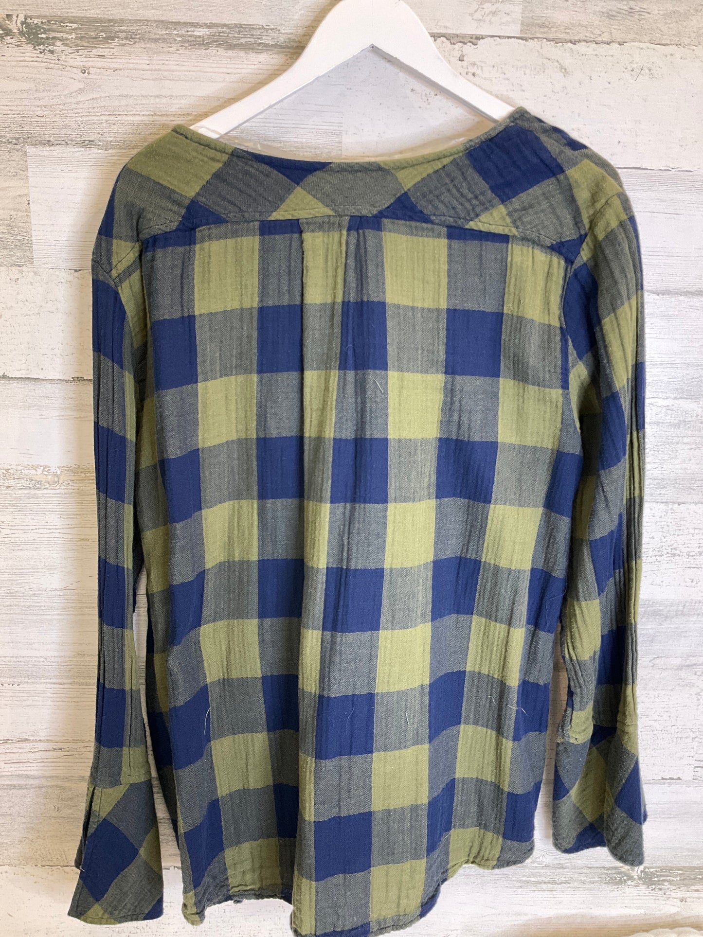 Blue & Green Top Long Sleeve Time And Tru, Size 3x