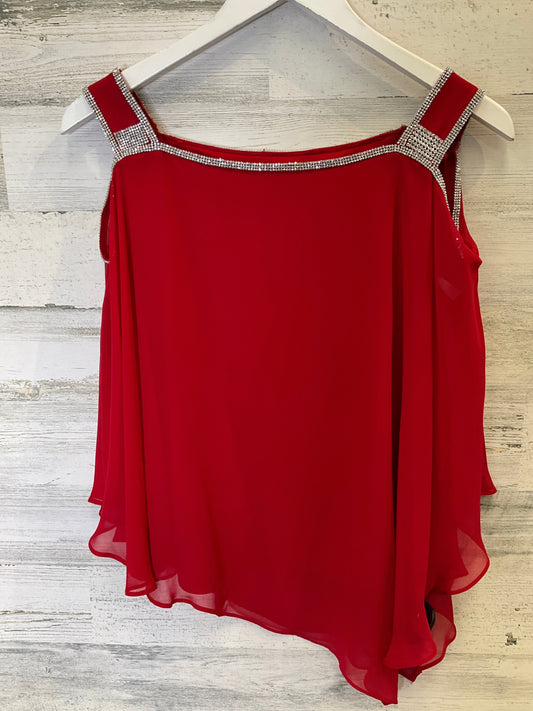 Red Top Short Sleeve Clothes Mentor, Size M