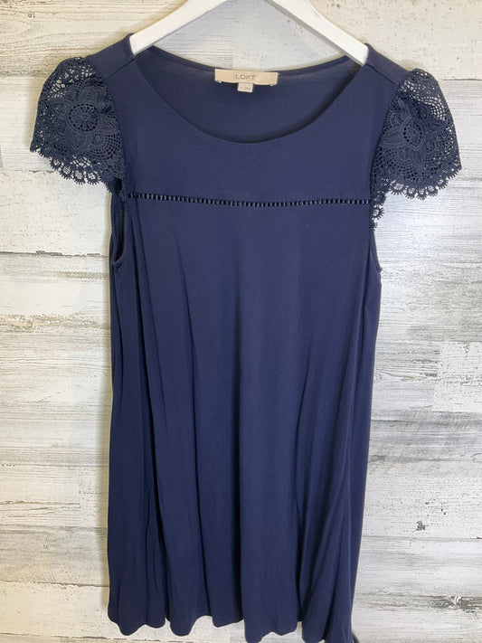 Navy Top Short Sleeve Loft, Size S