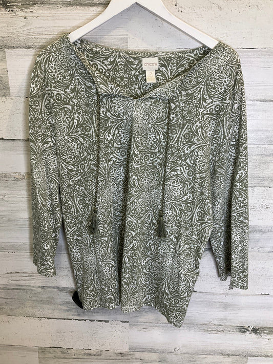 Green Top Long Sleeve Chicos, Size L