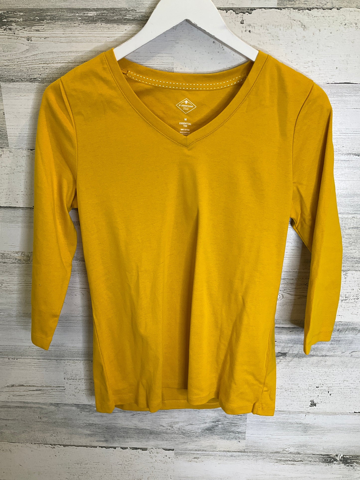 Gold Top 3/4 Sleeve Basic St Johns Bay, Size M