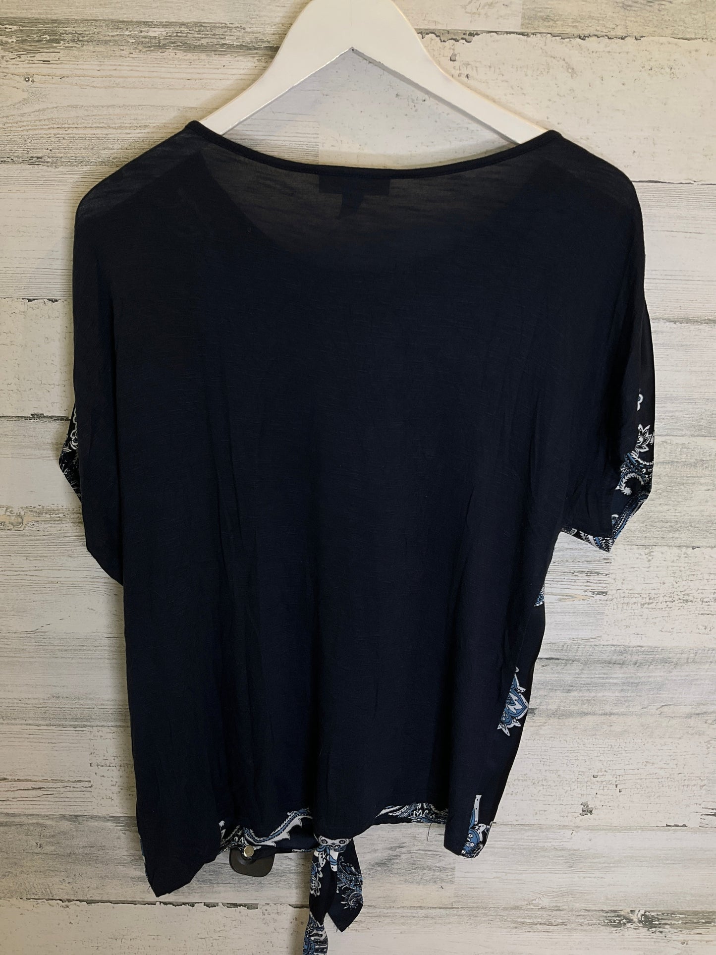 Navy Top Short Sleeve Dana Buchman, Size M