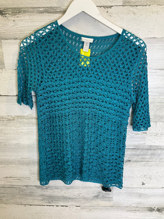 Blue Top Short Sleeve Chicos, Size S