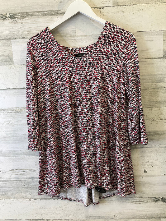 Black & Red Top 3/4 Sleeve J. Jill, Size S