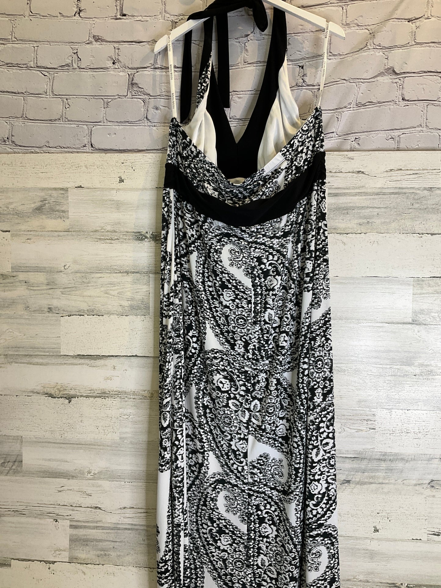 Black & White Dress Casual Maxi Bisou Bisou, Size 2x